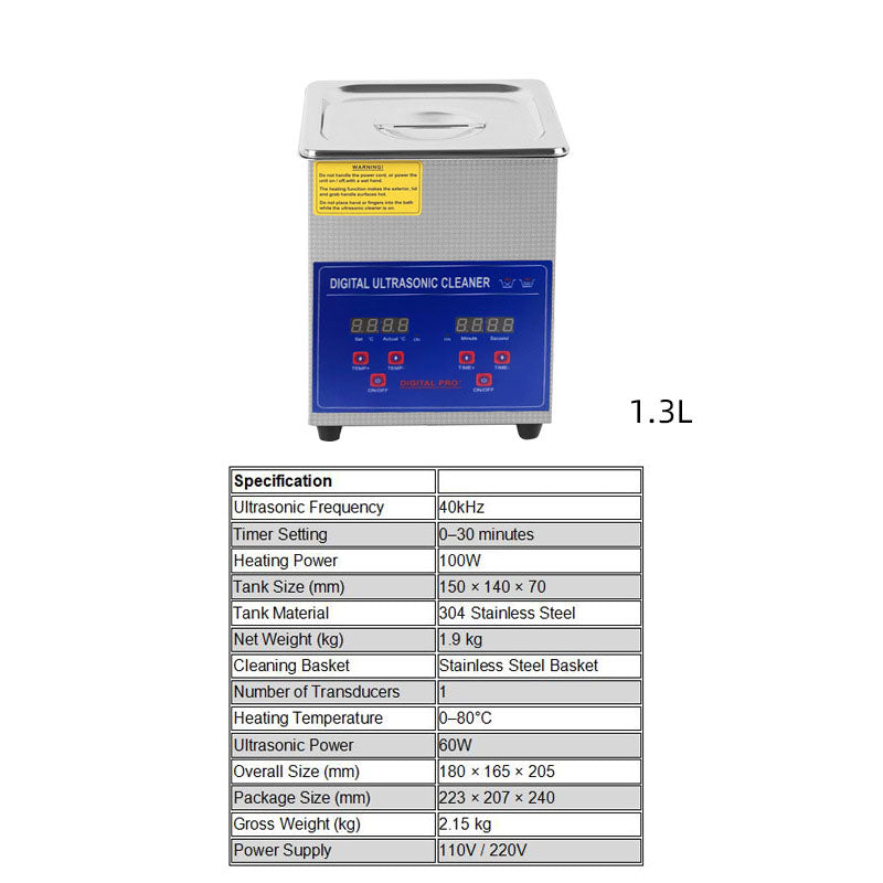 Digital Ultrasonic Cleaner – Multiple Tank Sizes (1.3L-30L) | 40 kHz Deep Cleaning