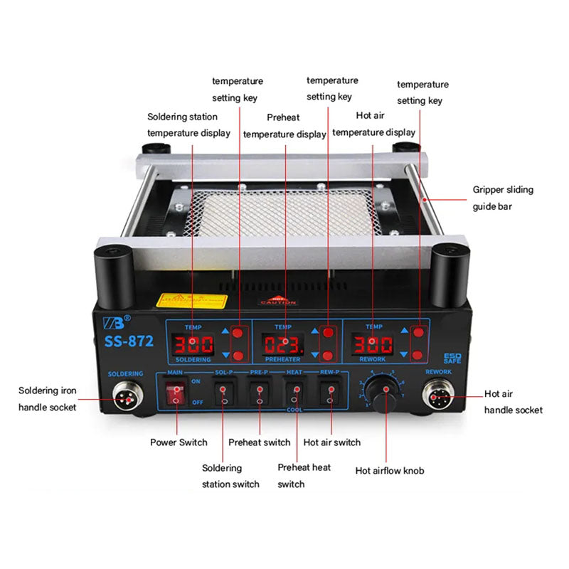 SS-872 3 in 1 Digital Reworking Station