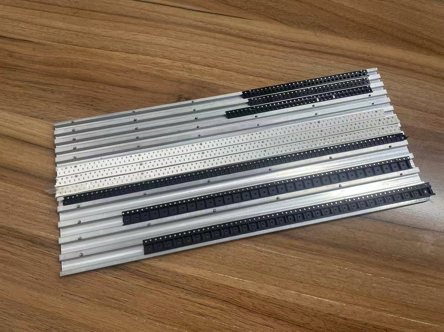 Aluminum SMT StripFeeder Tray – 9x 8mm & 4x 12mm Cut Tape Slots for Pick and Place Machine