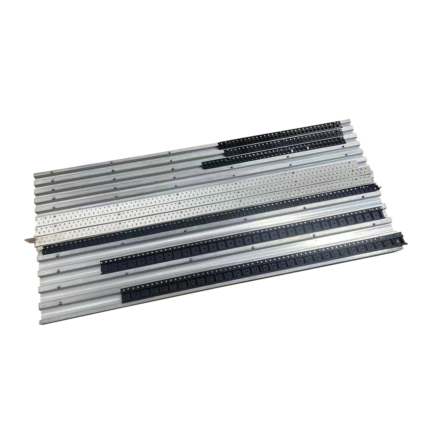Aluminum SMT StripFeeder Tray – 9x 8mm & 4x 12mm Cut Tape Slots for Pick and Place Machine