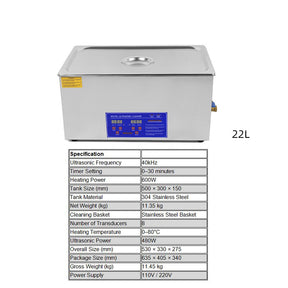 Digital Ultrasonic Cleaner – Multiple Tank Sizes (1.3L-30L) | 40 kHz Deep Cleaning